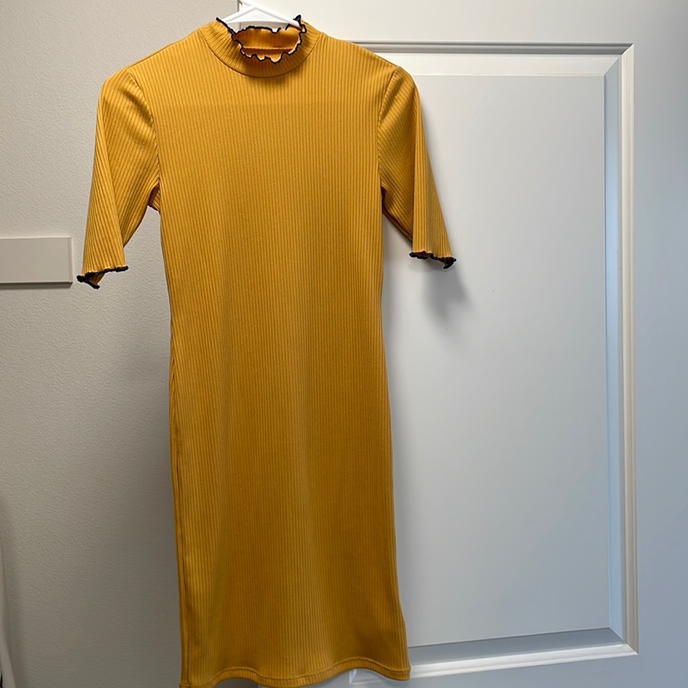 Urban outfitters knitted dress mustard